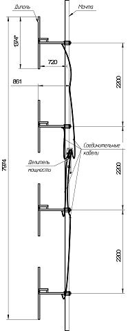Антенны дипольные DA4 FMWA-2, DA4 FMWS-2, DA4 FMWA-5, DA4 FMWS-5